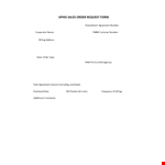 Sales Order Request example document template