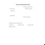 Sales Order Request example document template 