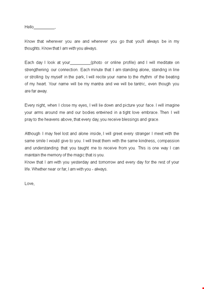 Perfect Words Love Letter Template