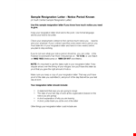 Resignation Letter with Notice Period: Proper Way to Formally Resign example document template