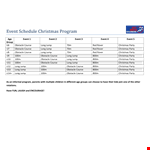 Event Schedule Christmas Program example document template