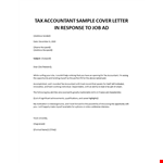 Tax Accountant Cover letter  example document template