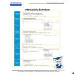 Infant Daycare Schedule | Monthly Motor Development for Infants example document template