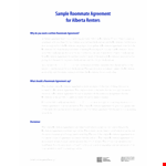 Roommate Agreement Template - Create a Fair and Enforceable Contract with Your Roommate example document template