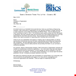 Thank You for Your Faith in Our Conference: Corporate Sponsorship Letter example document template 