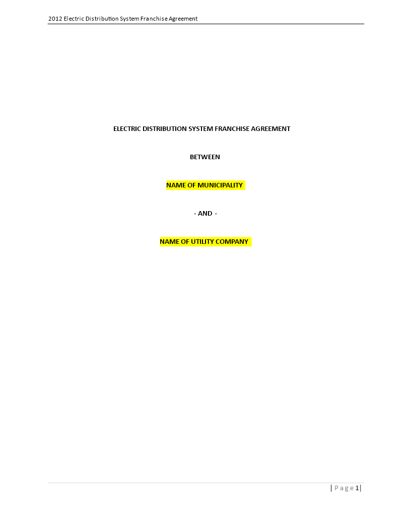 franchise agreement template template