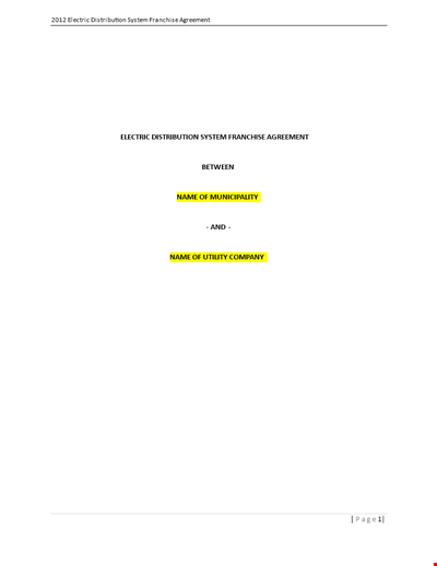 Franchise Agreement Template