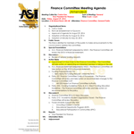 Finance Committee Agenda example document template
