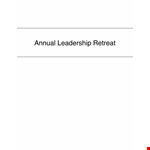 Sample Leadership Retreat example document template