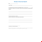 Rental Deposit example document template 