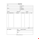 Customize Your Customer Orders with Our Order Form Template example document template