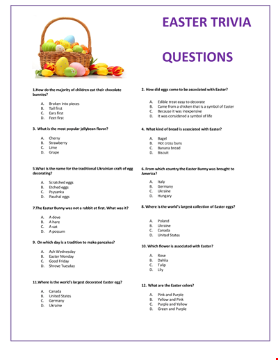 Easter Trivia