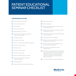 Patient Educational Seminar Checklist example document template