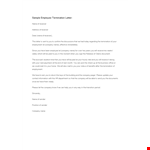 Employee Letter of Termination - Company's Formal Notice to Terminate Employment example document template