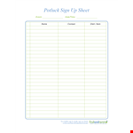 Organize Your Event with a Potluck Sign Up Sheet - Free Download example document template