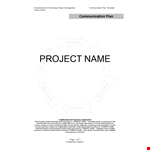 Effective Communication Plan Template for Project and Group Members example document template