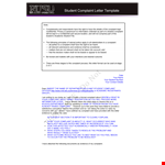Student Loan Complaint Letter example document template