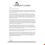 Church Resignation Letter Example example document template