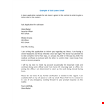 Sick Leave Email Letter Sample example document template 