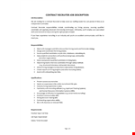 Contract Recruiter Job Description example document template