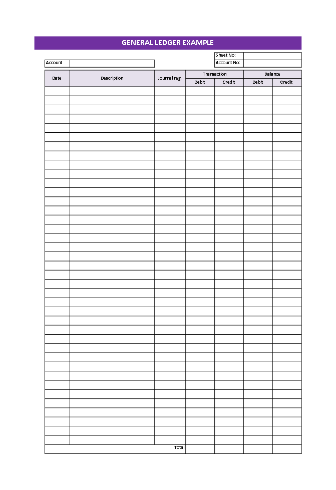 general ledger excel template template