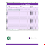 To Do Checklist Excel Template example document template