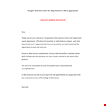Rejection Letter for Candidate - Position Search example document template