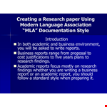 Research Paper Using Mla example document template 