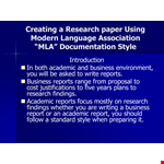 Research Paper Using Mla example document template