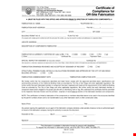 Certificate Of Conformance example document template