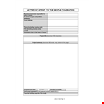 Letter of Intent for Foundations Sample Template example document template