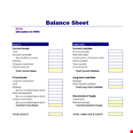 Free Business Balance Sheet Template example document template