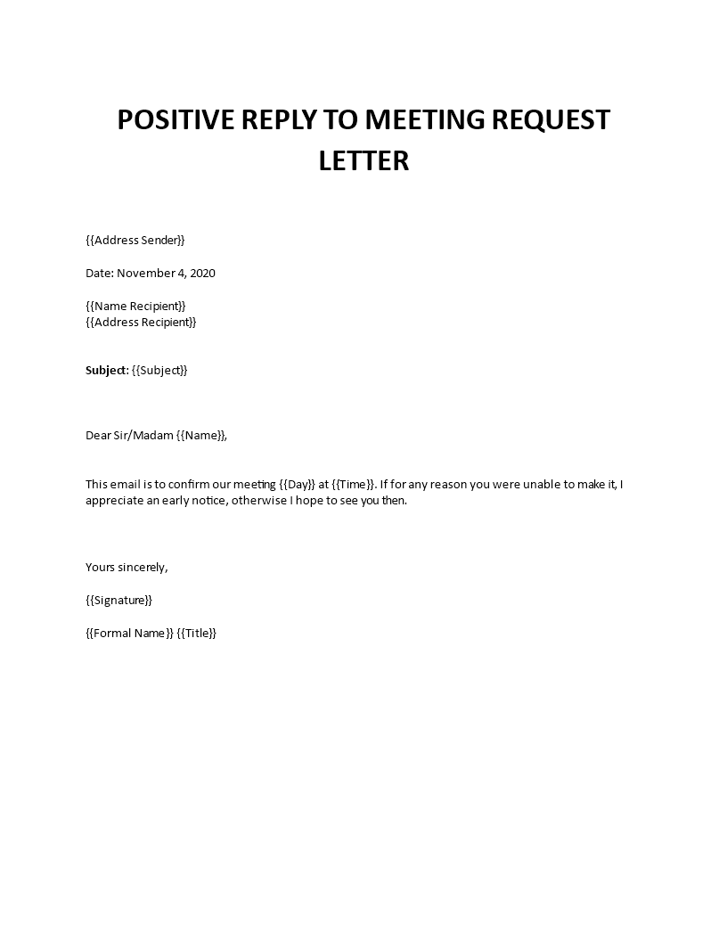 Reply to meeting request Intended For Meeting Request Template