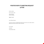 Reply to meeting request example document template