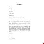 Kelly Warning Letter: Addressing Unruly Behavior example document template