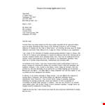 Finance Internship Application Letter example document template
