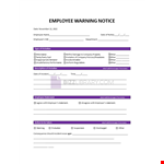 Employee Warning Notice Template example document template