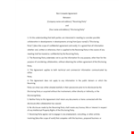 Non Compete Agreement Template - Protecting Parties involved in the Agreement example document template