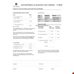 Order Form for Lasa Advertising - Submit Your Files example document template 