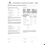 Order Form for Lasa Advertising - Submit Your Files example document template
