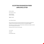 Accepting resignation from employee letter example document template