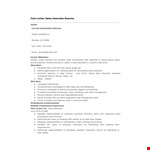 Professional Sales Associate Resume example document template