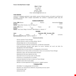 Finance Internship Resume Sample example document template