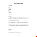 Apology Letter for Stealing example document template