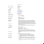 PHP Resume - Expert Programming & Developing Skills for Developer example document template