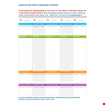 Office Lunch Schedule Template - Simplify Employee Lunch Planning & Tracking example document template