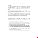 Security Architect Job Description example document template