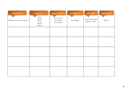 Smart Goals Template