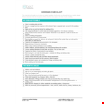 Editable Wedding Checklist Template example document template