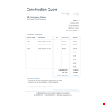 Construction Quotation Template - Create Custom Quotes in Minutes example document template
